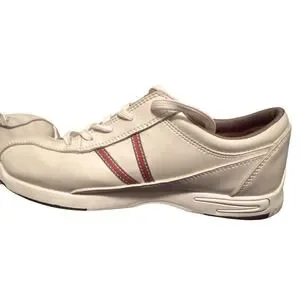 AMF Bowling Shoes Womens 8.5 Leather Athletic Sneakers White Red